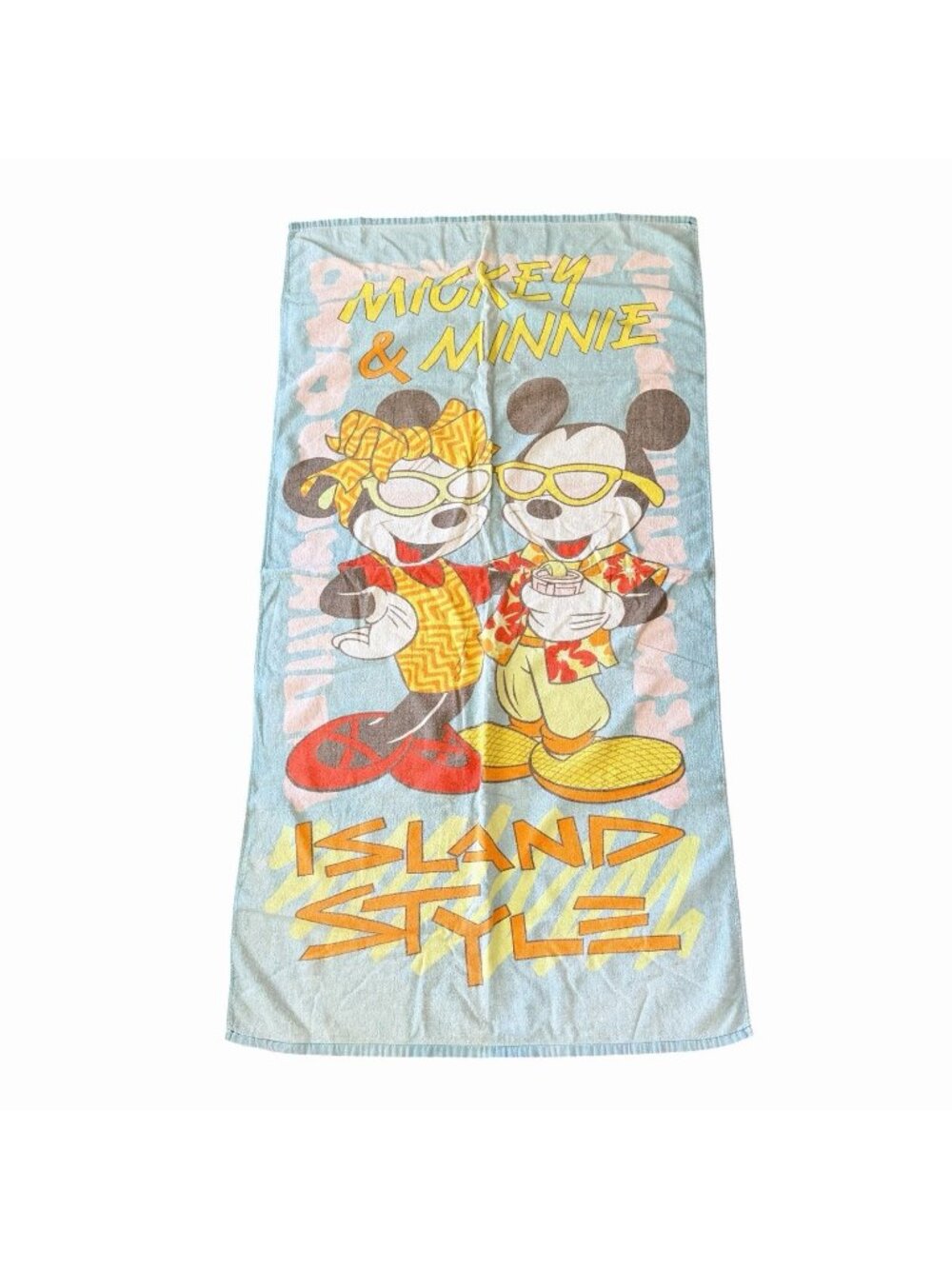 Vintage Disney Mickey & Minnie Mouse Faded Beach Towel Cotton Island Style